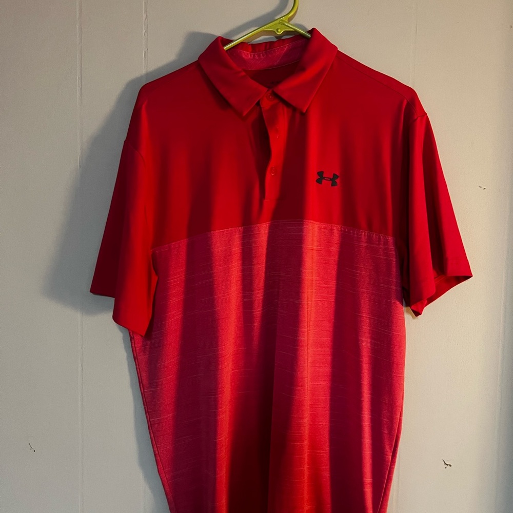 Under Armour Men's Two-Tone Red Polo
